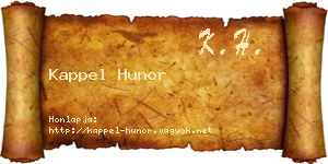 Kappel Hunor névjegykártya